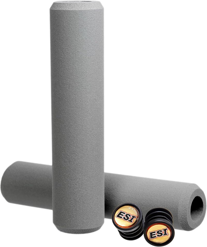 ESI Grips Chunky Silicone MTB Grip - Durable Gray Handlebar Grips for Mountain Biking and E-Biking - Image 1
